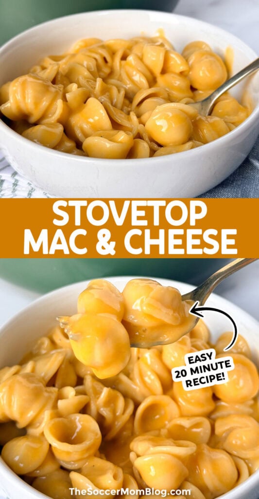 stovetop mac & cheese Pinterest image.