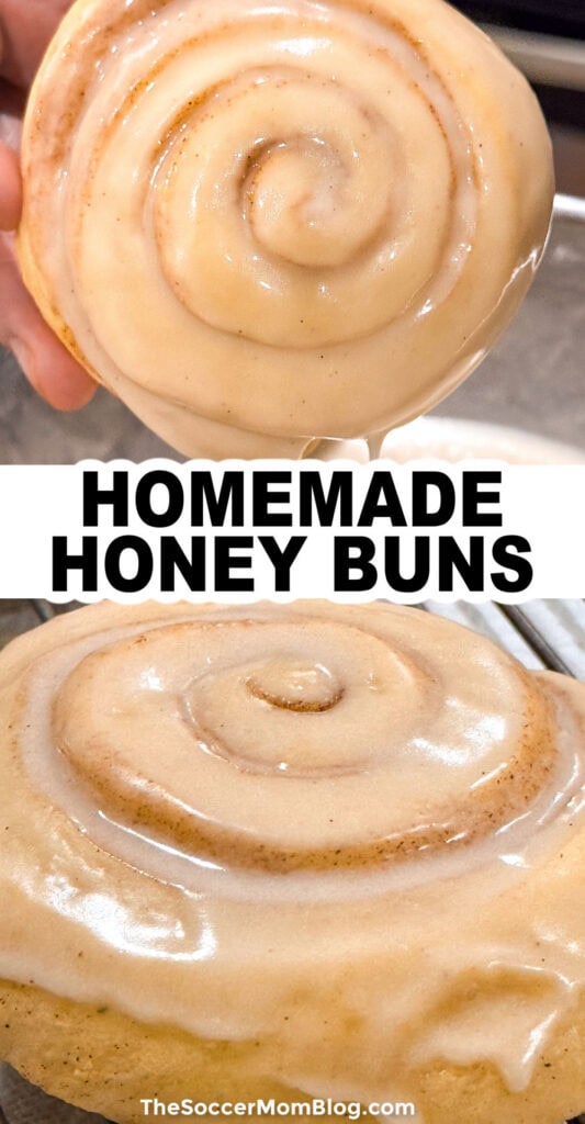 Homemade Honey Buns Pinterest Image.