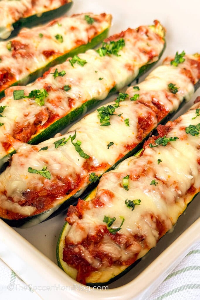 stuffed zucchini boats.