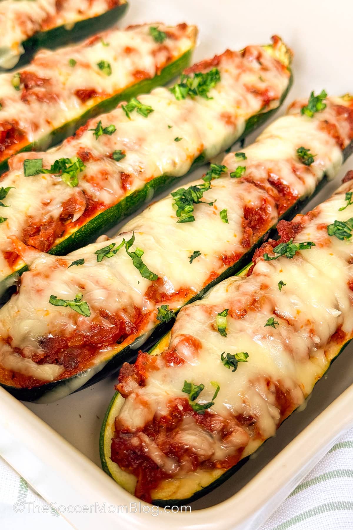 stuffed zucchini boats.