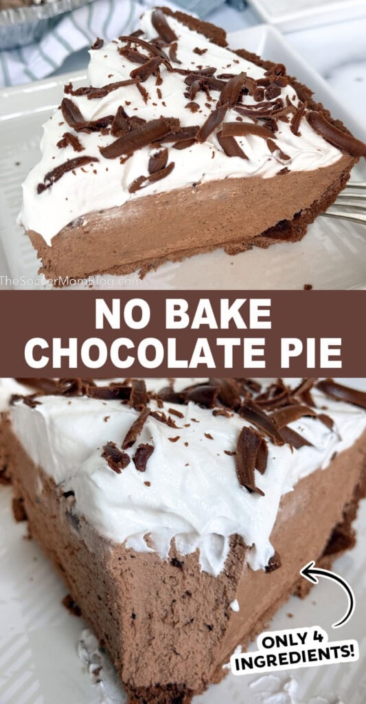 No Bake Chocolate Pie Pinterest Image.