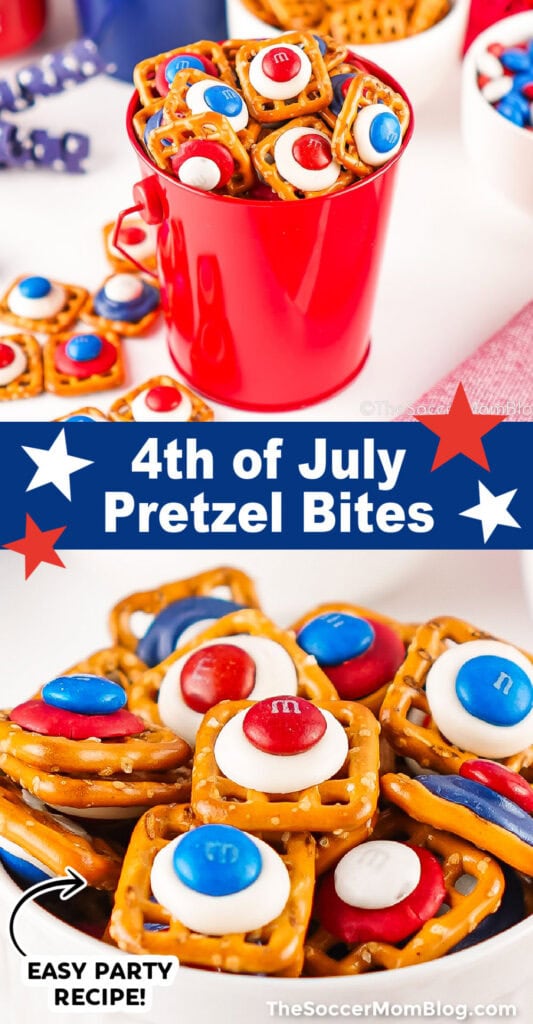 4th of July Pretzel Bites Pinterest Image.