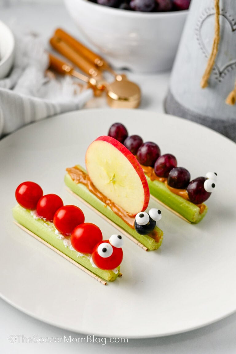 bug themed celery snacks.