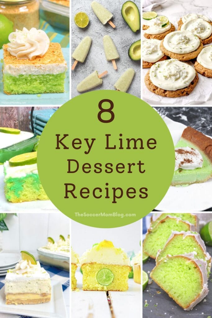 collage of key lime pie inspired desserts.