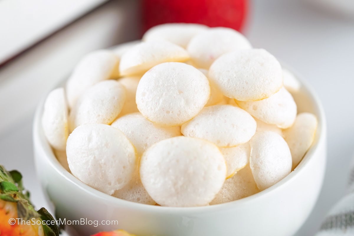 Homemade Yogurt Melts in a small white bowl.