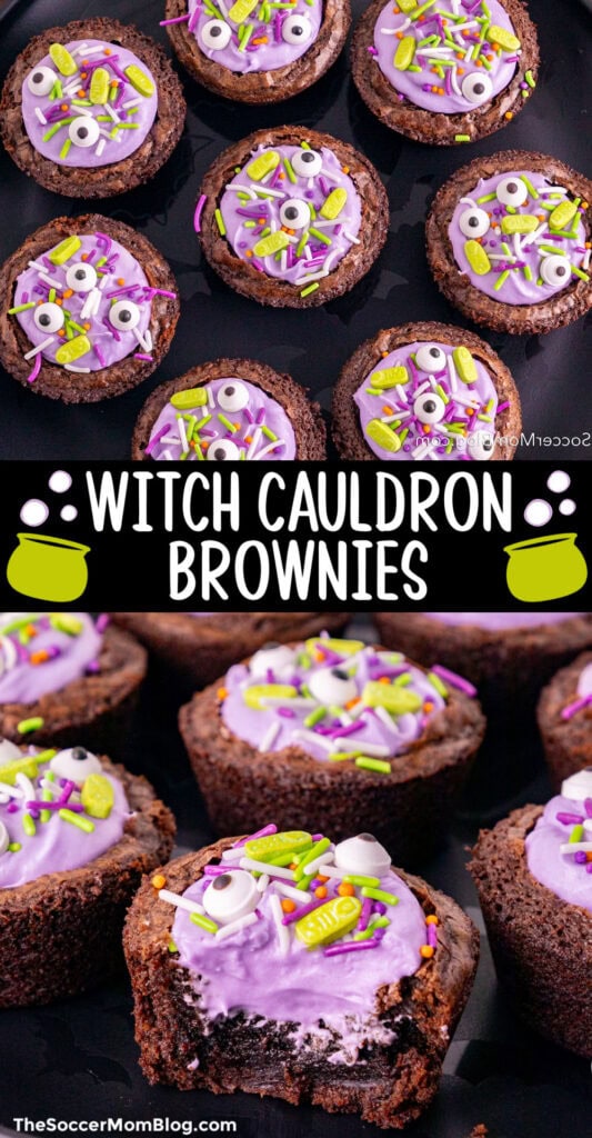 Witches Cauldron Brownies Pinterest Image.