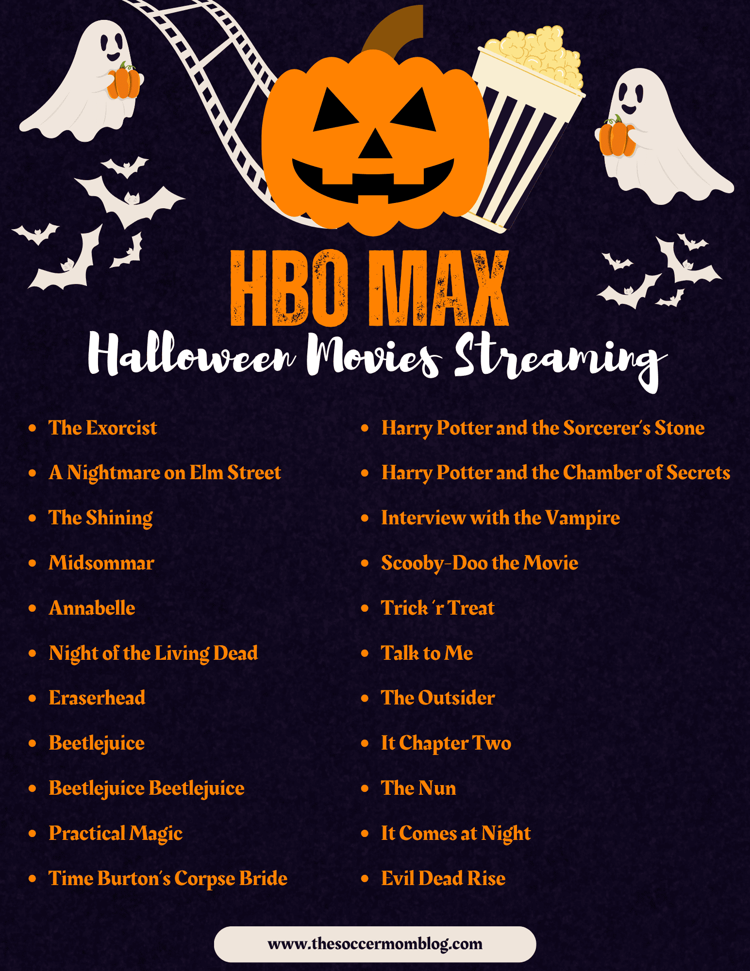 list of Halloween movies streaming on HBO Max for 2026.