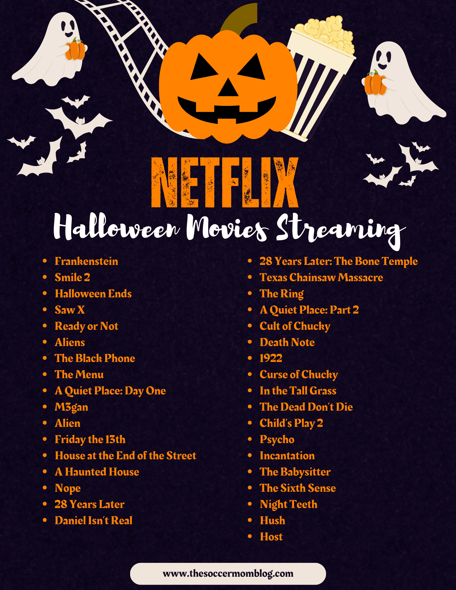 list of Halloween movies streaming on Netflix for 2026.