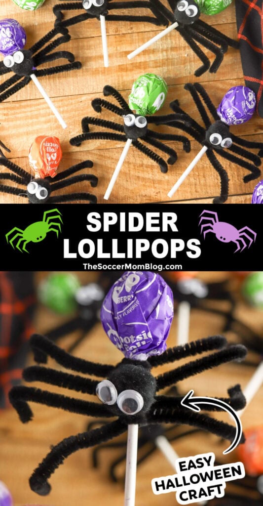 Spider Lollipops Pinterest Image.